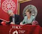Dickinson College President Bill Durden and HACC President Edna Baehre